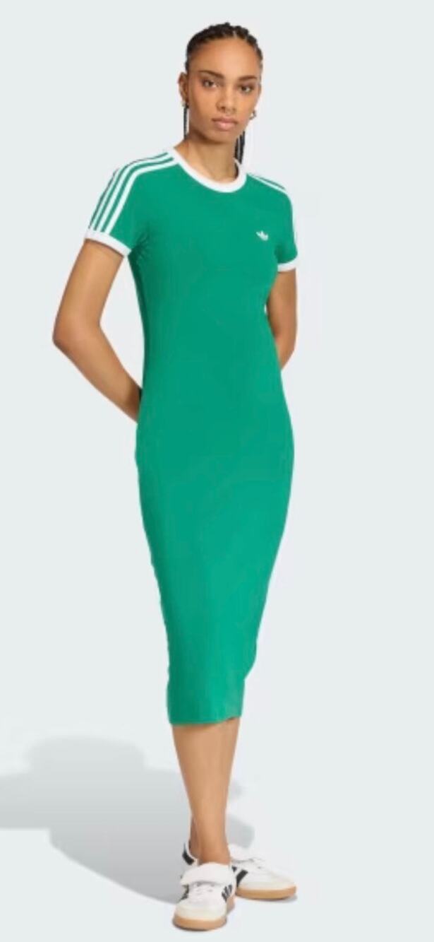 NEW ADIDAS Women's XS  3S Dress Green White Stripes JD3693